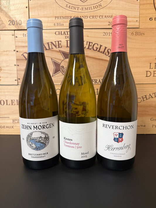 Chardonnay-Trio  Nahe · Mosel · Saar (3 x 0,75 l) Tonneau