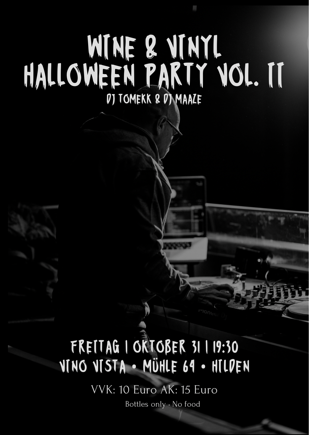 Nur noch Abendkasse *** 31.10.25 – Wine & Vinyl Halloween Clubbing – Vol. II mit DJ Tomekk